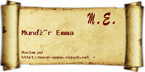 Munár Emma névjegykártya